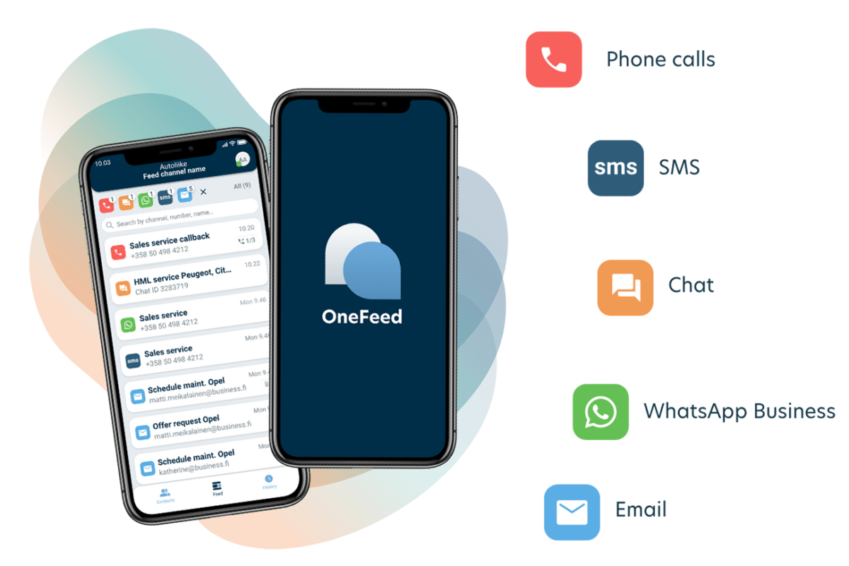 OneFeed™ customer service channels infographic