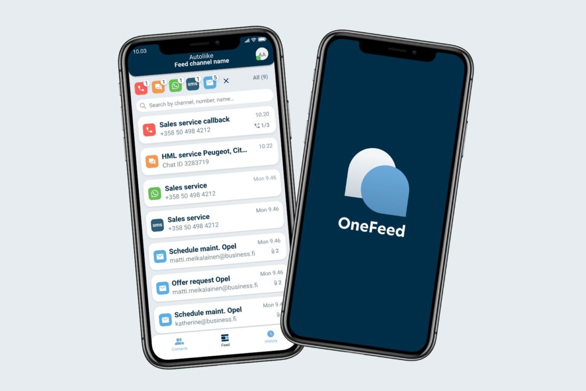OneFeed sovellus asiakaspalveluun